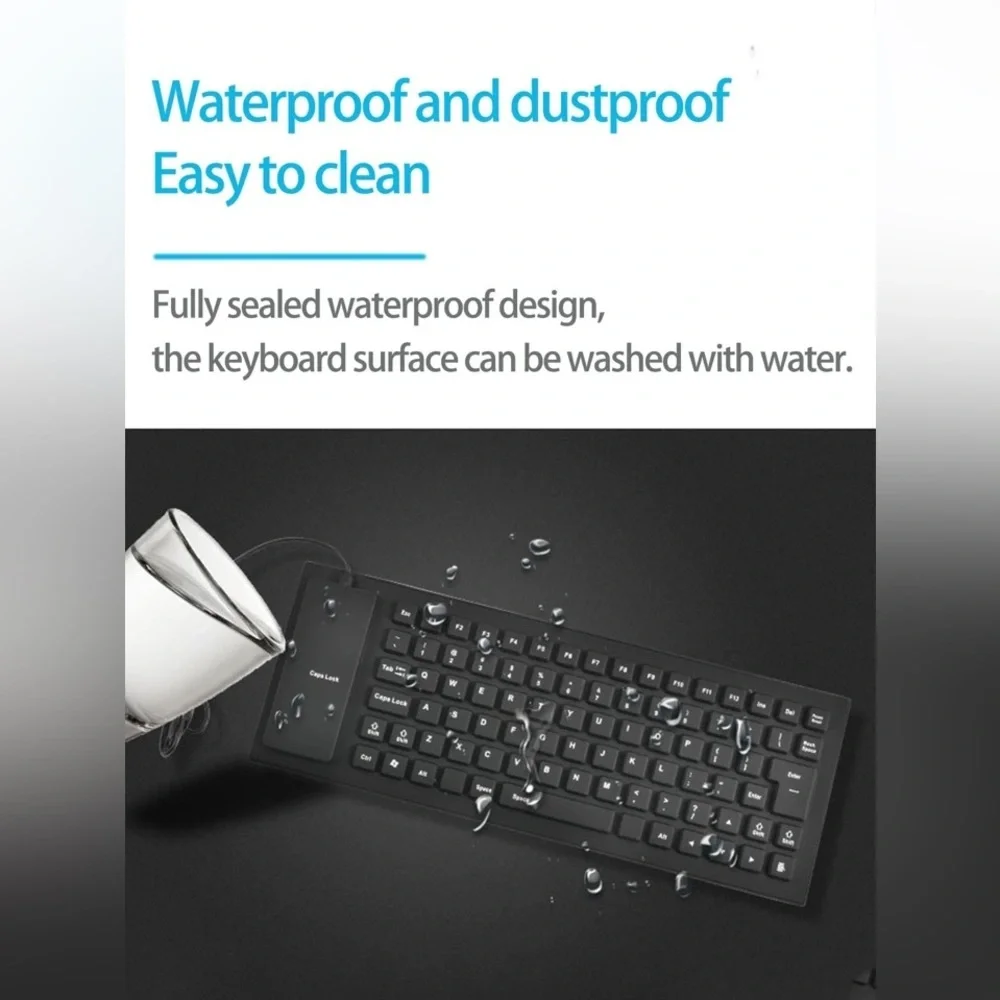 New Silicone Flexible 85 Keys Mini USB portable Waterproof Keyboard